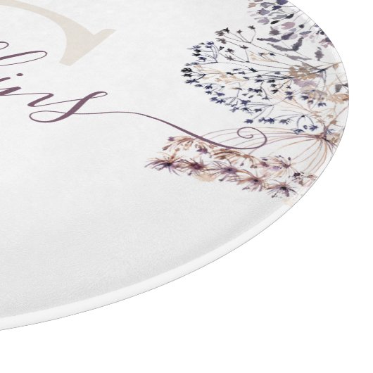 Planche à découper à fleurs séchées monogrammée (Coin)