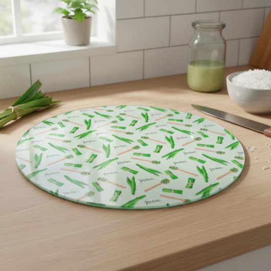 Planche à découper à motif de feuille de pandan