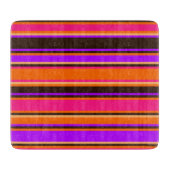 Planche à découper à rayures orange, magenta et vi (Devant)