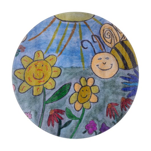 Planche à découper Abeille et Fleurs (Devant)