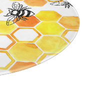 Planche À Découper Abeilles de miel : Motif d'aquarelle jaune (Coin)
