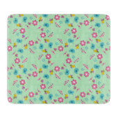 Planche À Découper Abeilles, oiseaux et fleurs vert motif (Devant)