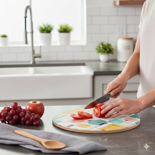 Planche À Découper Abstract Mid-Century Modern Script Cutting Board