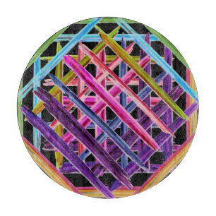 Planche À Découper Abstract Painting Colorful Paint Brush Strokes