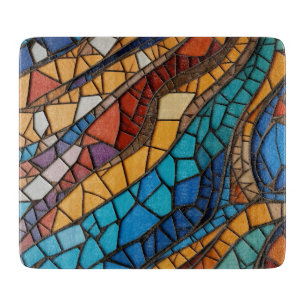 Planche À Découper Abstraction de mosaïque de verre coloré