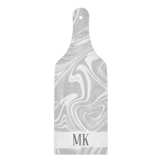 Planche À Découper Abstrait Agate Gris Marbre Swirl (Devant)