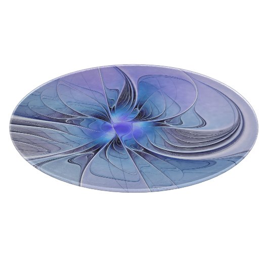 Planche À Découper Abstrait Art Fractal Lavande Bleu (Coin)