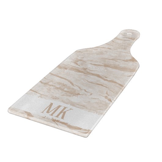 Planche À Découper Abstrait blanc et beige Agate Marble Swirl (Coin)