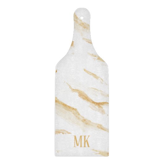 Planche À Découper Abstrait blanc et beige Agate Marble Swirl (Devant)