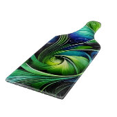 Planche À Découper Abstrait bleu vert feuille (Coin)