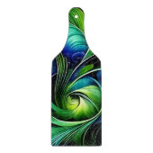 Planche À Découper Abstrait bleu vert feuille (Devant)