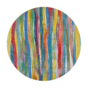 Planche À Découper Abstrait coloré : Lignes de peinture à l'huile num