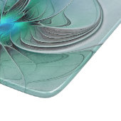 Planche À Découper Abstrait De Bleu, Art Fractal Moderne (Coin)