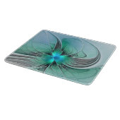 Planche À Découper Abstrait De Bleu, Art Fractal Moderne (Coin)