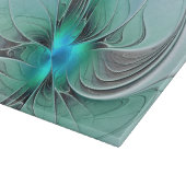 Planche À Découper Abstrait De Bleu, Art Fractal Moderne (Coin)