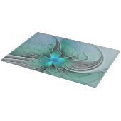 Planche À Découper Abstrait De Bleu, Art Fractal Moderne (Coin)