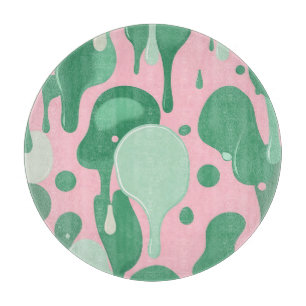 Planche À Découper Abstrait motif goutte à goutte fondue vert menthe 