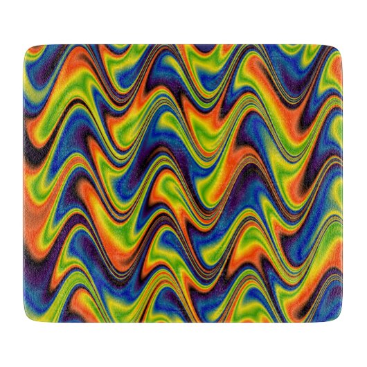 Planche À Découper Abstrait Multicolore Ondulé (Devant)