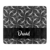 Planche À Découper Abstrait noir et blanc monochrome (Devant)