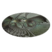 Planche À Découper Abstrait Olive Sage Green Grey Fractal Art Imagina (Coin)