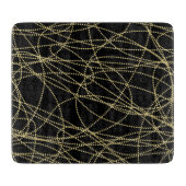 Planche À Découper Abstrait Pailleté Or Noir (Devant)