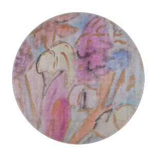 Planche À Découper Abstrait Pastel Floral