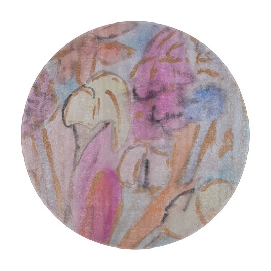 Planche À Découper Abstrait Pastel Floral (Devant)