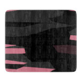 Planche À Découper abstrait rose et noir (Devant)