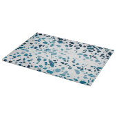 Planche À Découper Abstrait Terrazzo Mosaic Marine et Motif bleu clai (Coin)