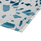 Planche À Découper Abstrait Terrazzo Mosaic Marine et Motif bleu clai (Coin)