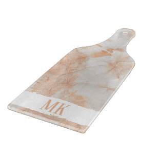 Planche À Découper Abstrait tourbillon en marbre blanc et rose