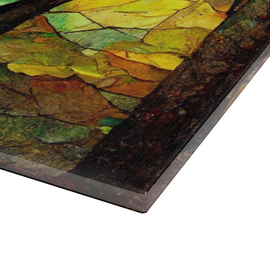 Planche À Découper Abstraite Mosaïque Forêt d'automne (Coin)