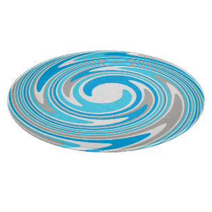 Planche À Découper Abstraite spirale gris bleu