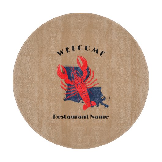 Planche À Découper Accueil moderne écrevisse rouge Louisiane nom pers (Devant)