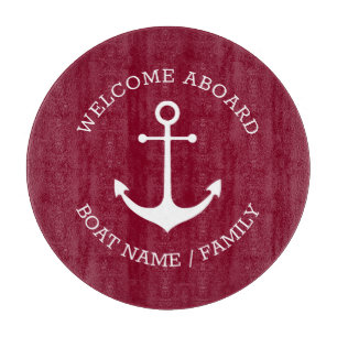 Planche À Découper Accueil personnalisé à bord ancre nautique borde