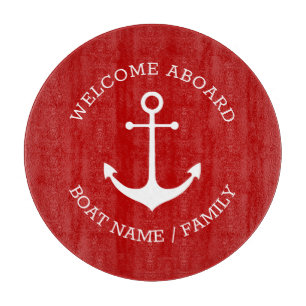 Planche À Découper Accueil personnalisé à bord de l'ancre nautique ce