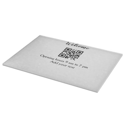 Planche À Découper Accueil simple ouverture bienvenue code barre QR a (Coin)