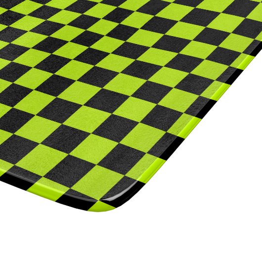 Planche À Découper Acid green black checkerboard pattern (Coin)