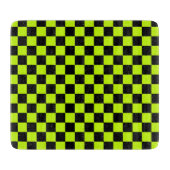 Planche À Découper Acid green black checkerboard pattern (Devant)