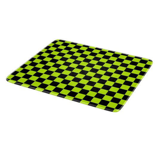 Planche À Découper Acid green black checkerboard pattern (Coin)