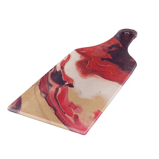 Planche À Découper Acrylique pour abstrait Rouge et acajou (Coin)