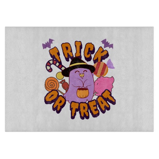 Planche À Découper Adorable Halloween Ghost Trick ou traitement (Devant)