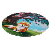 Planche À Découper Adorable Renard assis sous l'arbre (Coin)