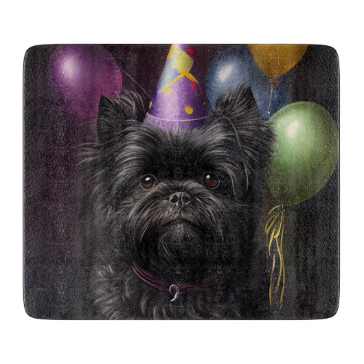 Planche À Découper Affenpinscher Chien Ballons d'anniversaire (Devant)