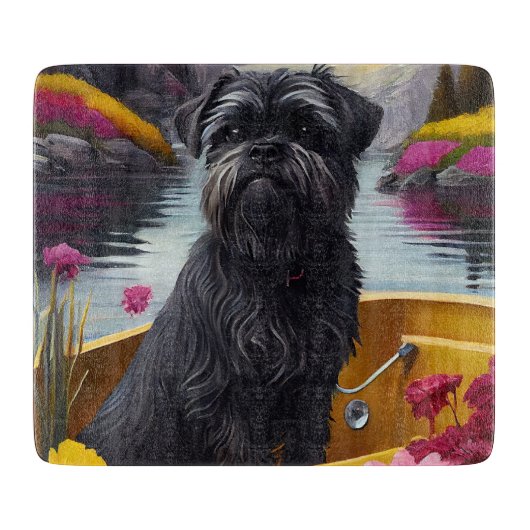 Planche À Découper Affenpinscher Chien sur une pagaie : une aventure (Devant)