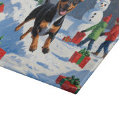 Planche À Découper Affenpinscher Festive de Noël Scène de neige (Coin)