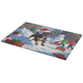 Planche À Découper Affenpinscher Festive de Noël Scène de neige (Coin)