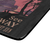 Planche À Découper Affiche minimaliste de coucher de soleil en Norvèg (Coin)