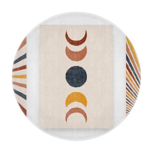 Planche À Découper Affiches Abstraites de la lune Sun Boho (Devant)