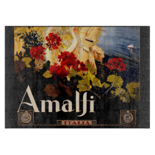 Planche À Découper Affiches d'art graphique de voyage vintage Amalfi